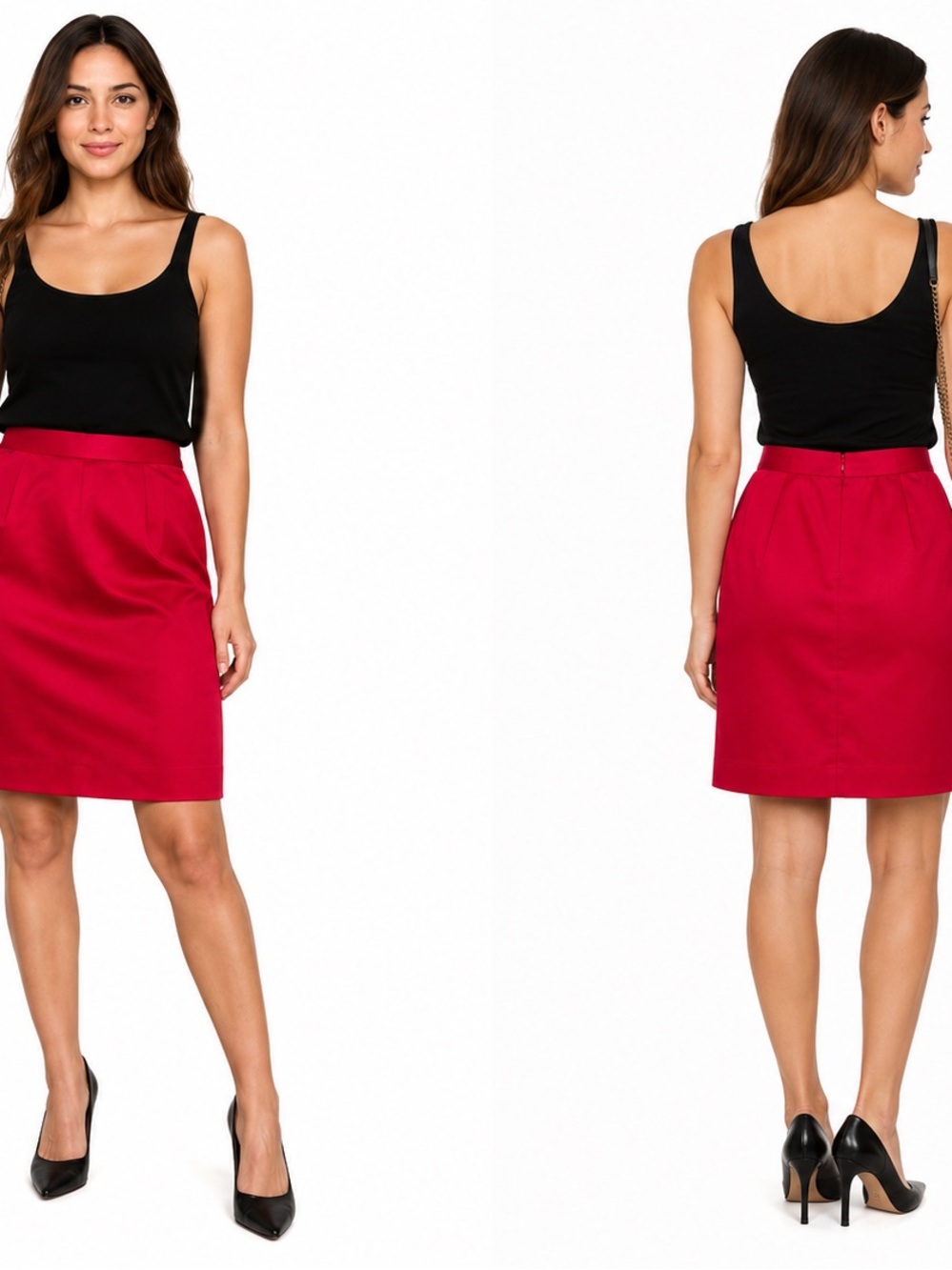 Vintage YVES SAINT LAURENT
Rive Gauche Red Pencil Skirt
Lined Sz 12 Classic